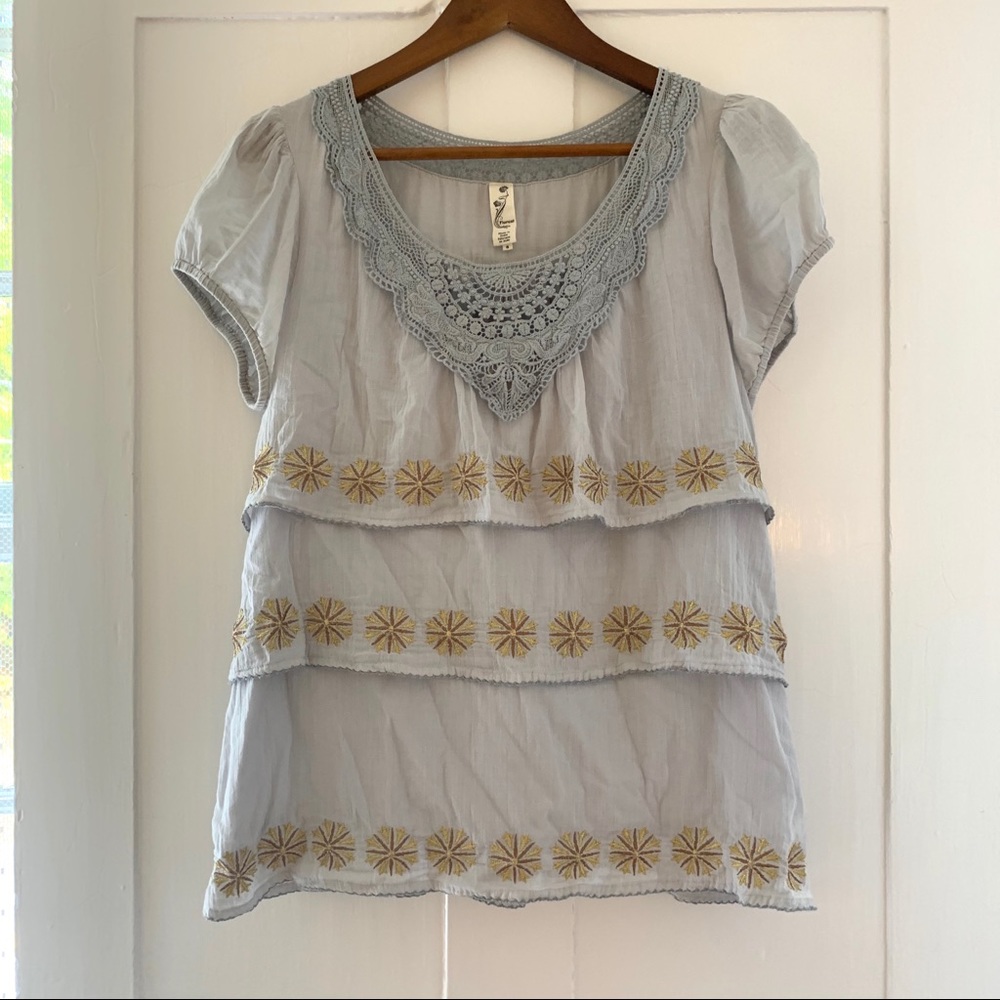 Anthropologie tiered blouse by Floreat, size 6